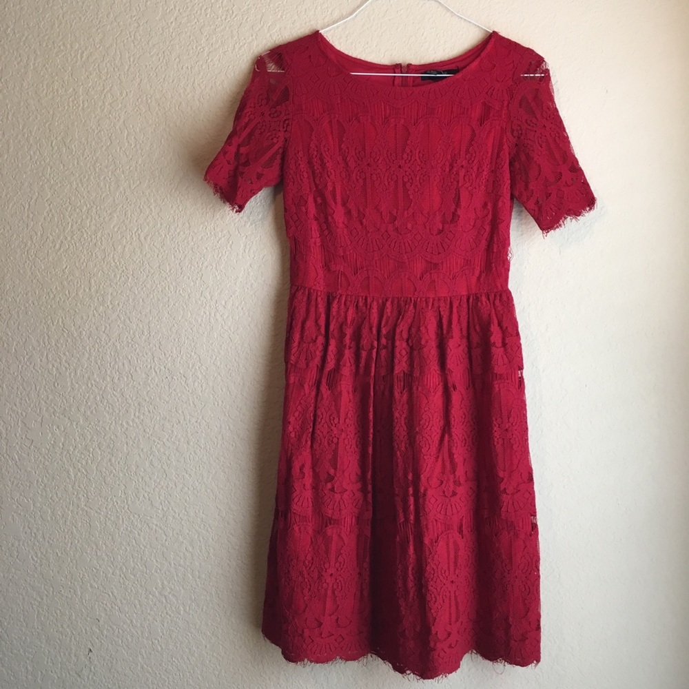 Forever 21 Red Lace Dress Size Small